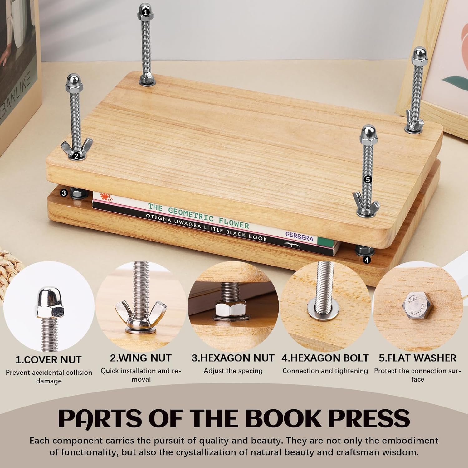 Woodworking Book - مكبس كتب خشبي، أداة تجليد، آلة