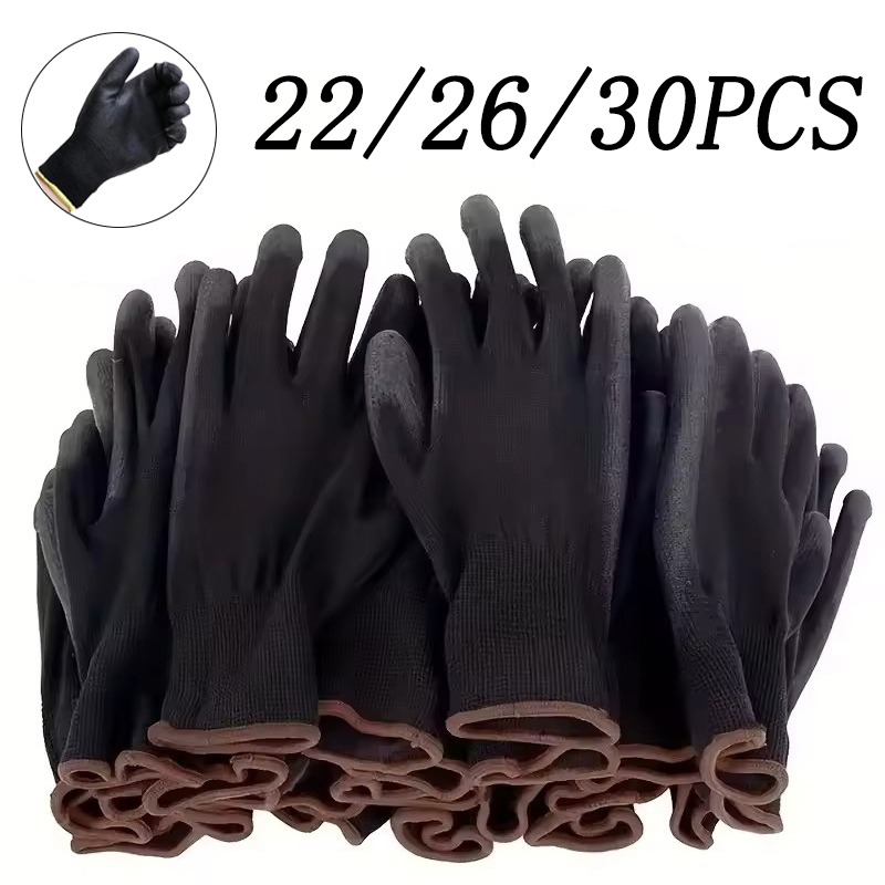 Woodworking Gloves - 22/26/30 قطعة قفازات طلاء PU النجارة