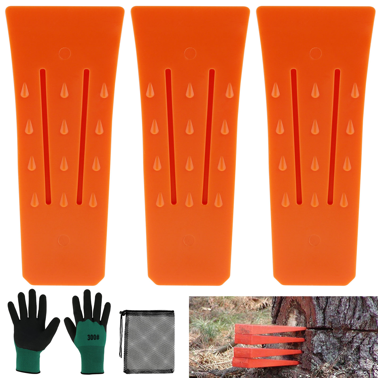 Woodworking Gloves - 3 قطعة أسافين قطع الأشجار بلاستيك