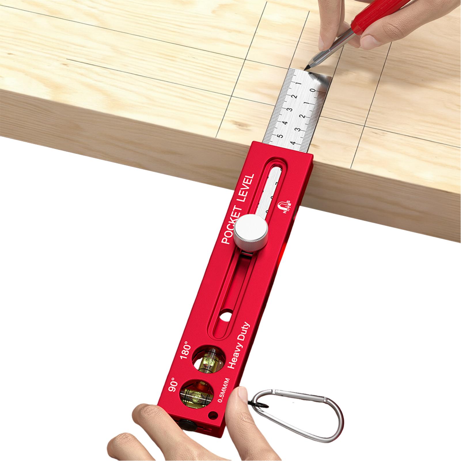 Woodworking Workshop Layout - أدوات قياس للنجارة، موجه أفقي مغناطيسي،