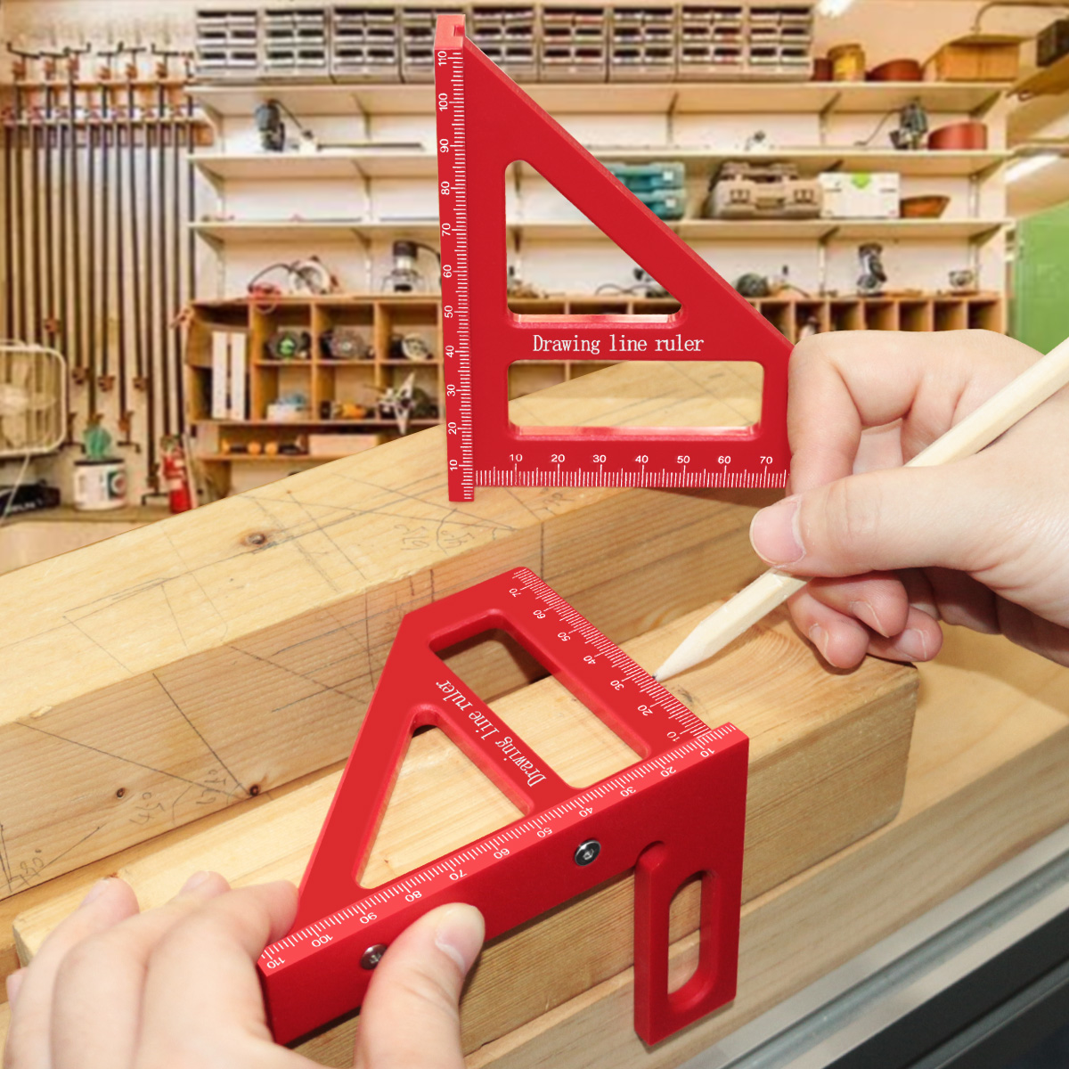 45 ° /90 °   مسطرة بلاستيكية م - مراجعة Woodworking Project Plans وسعره