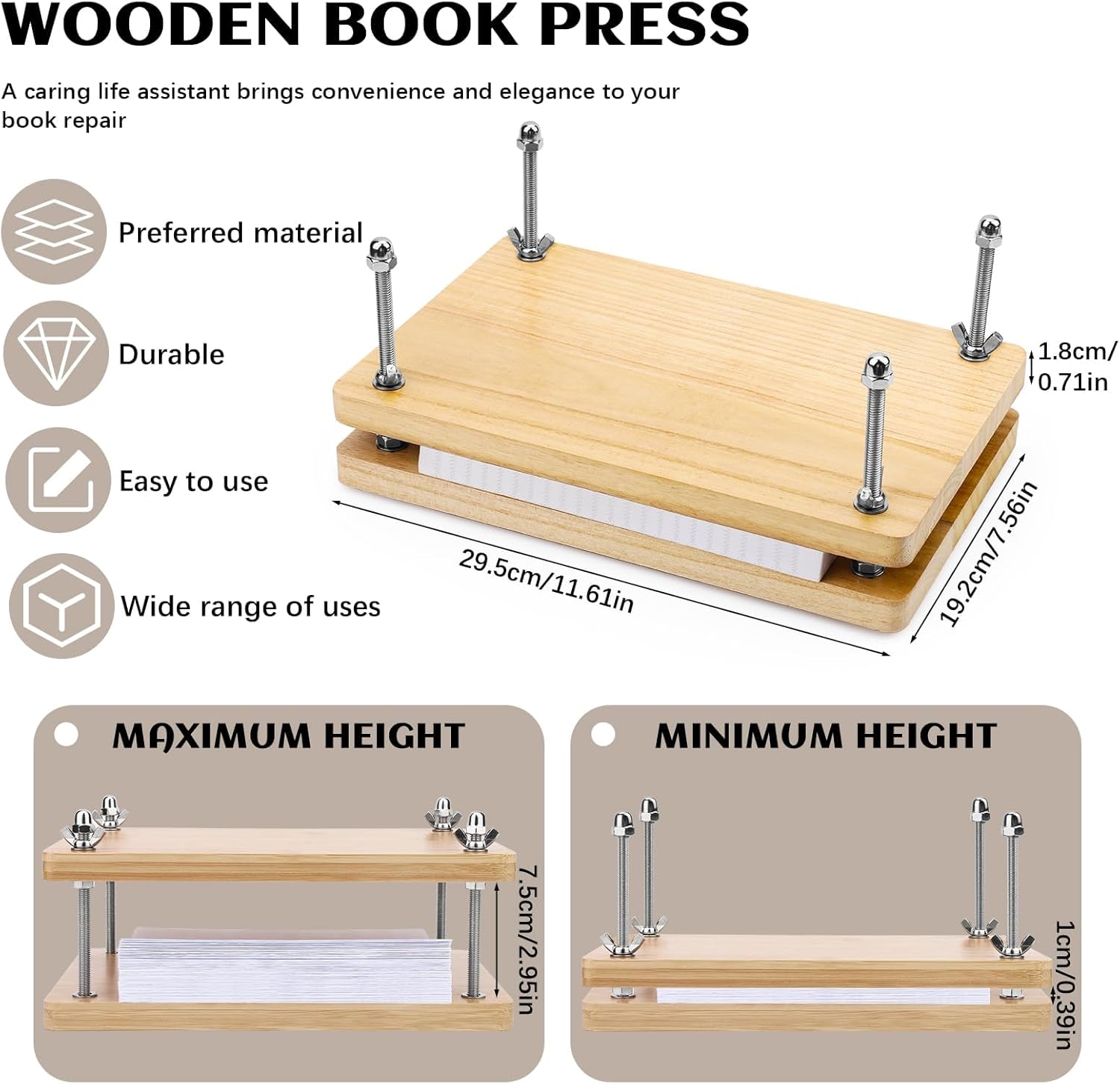 مكبس كتب خشبي، أداة تجليد، آلة - مراجعة Woodworking Book وسعره