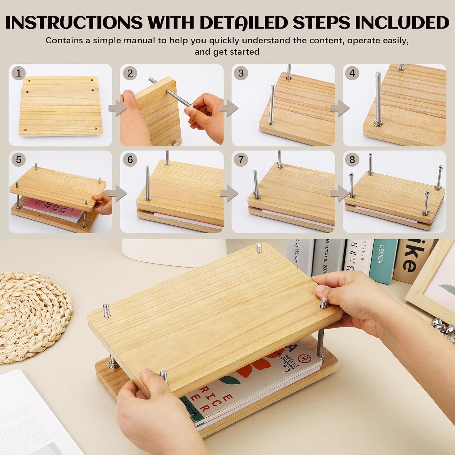 مكبس كتب خشبي، أداة تجليد، آلة - مراجعة Woodworking Book وسعره