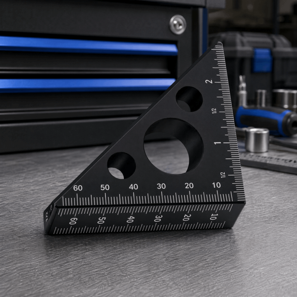 مسطرة مثلثة من سبائك الألومنيو - مراجعة Woodworking Workshop Layout وسعره